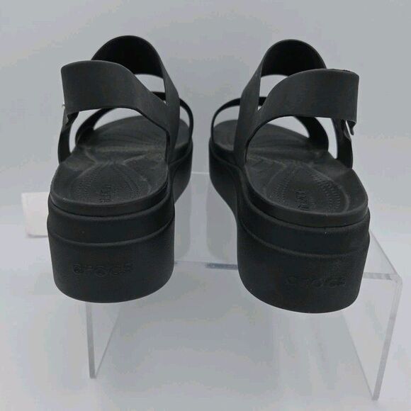 New CROCS Womens BROOKLYN LOW WEDGE SANDAL 206453-060 BLACK US Womens 11 - Picture 6 of 8